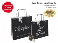 BUSTE IN CARTA BICOLOR NERO/ARGENTO  